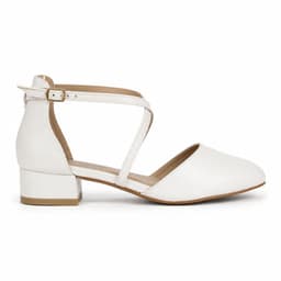 Zapato Mujer JO-027 Ecocuero Taco Cuadrado 3cm Blanco 39