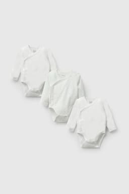 Pack 3 Body Algodon Blanco Unisex 0M a 18/24M Colloky Rn