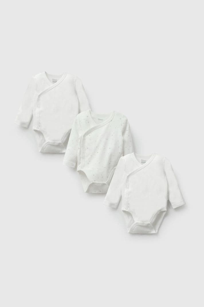 Pack 3 Body algodon unisex blanco 0M a 18/24M 12 A 18 Meses