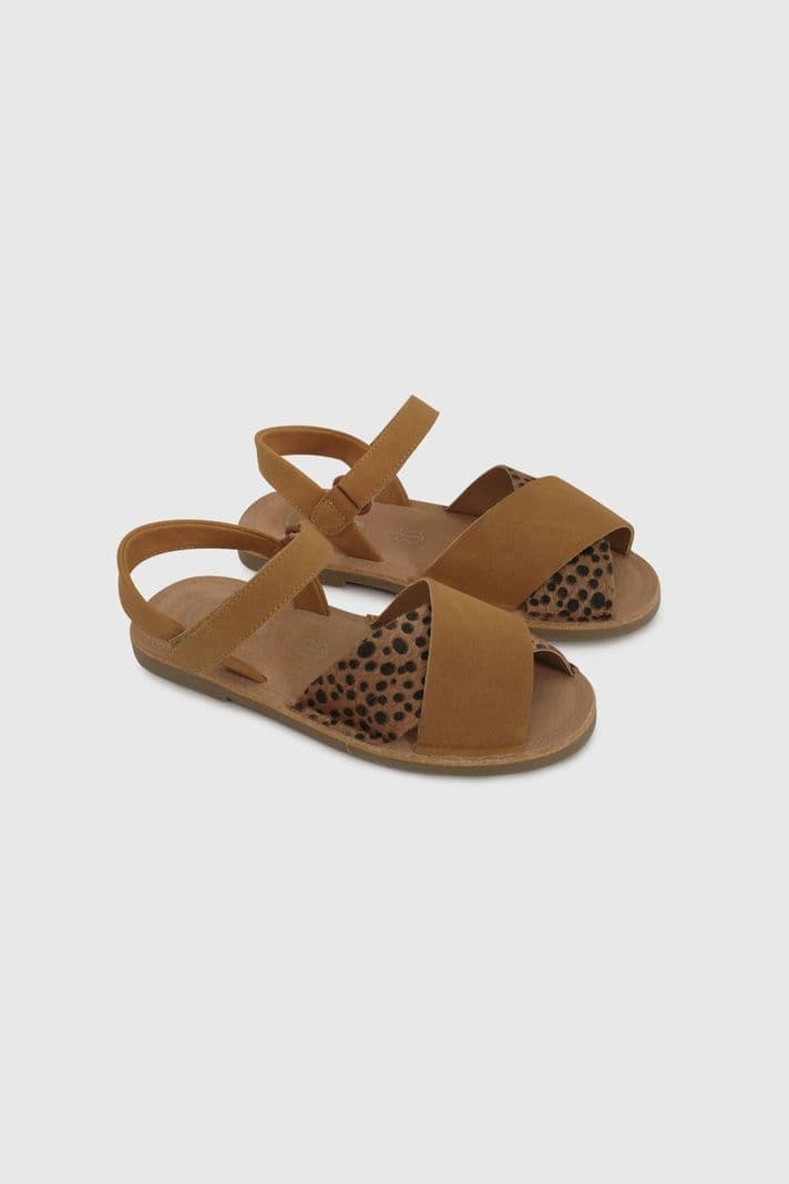 Sandalia Menorquina Animal Print de Nina talla 28 a 38 Beige CL 34