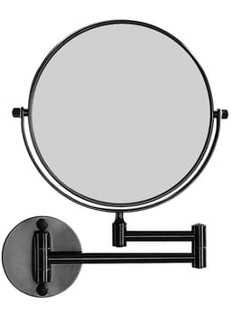 Espejo Maquillaje Bano Articulado Abatible Aumento Negro