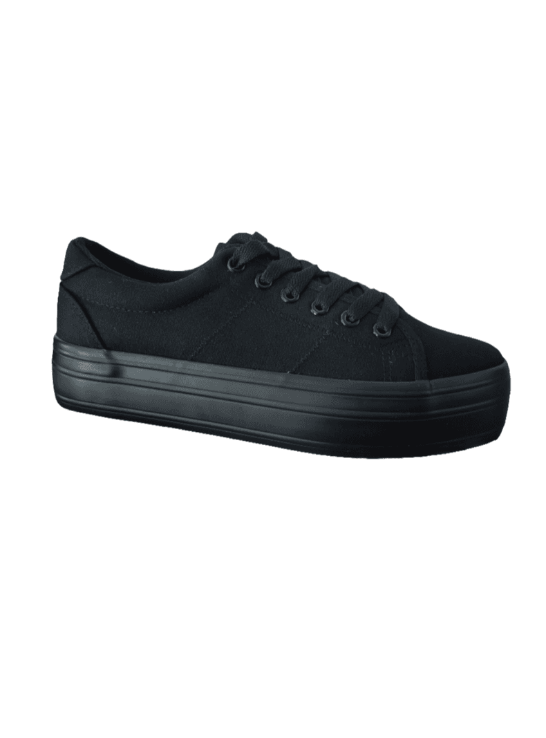 Zapatilla de Lona Mujer Negro Plataforma 36