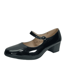 Zapato cueca mujer charol Negro 35
