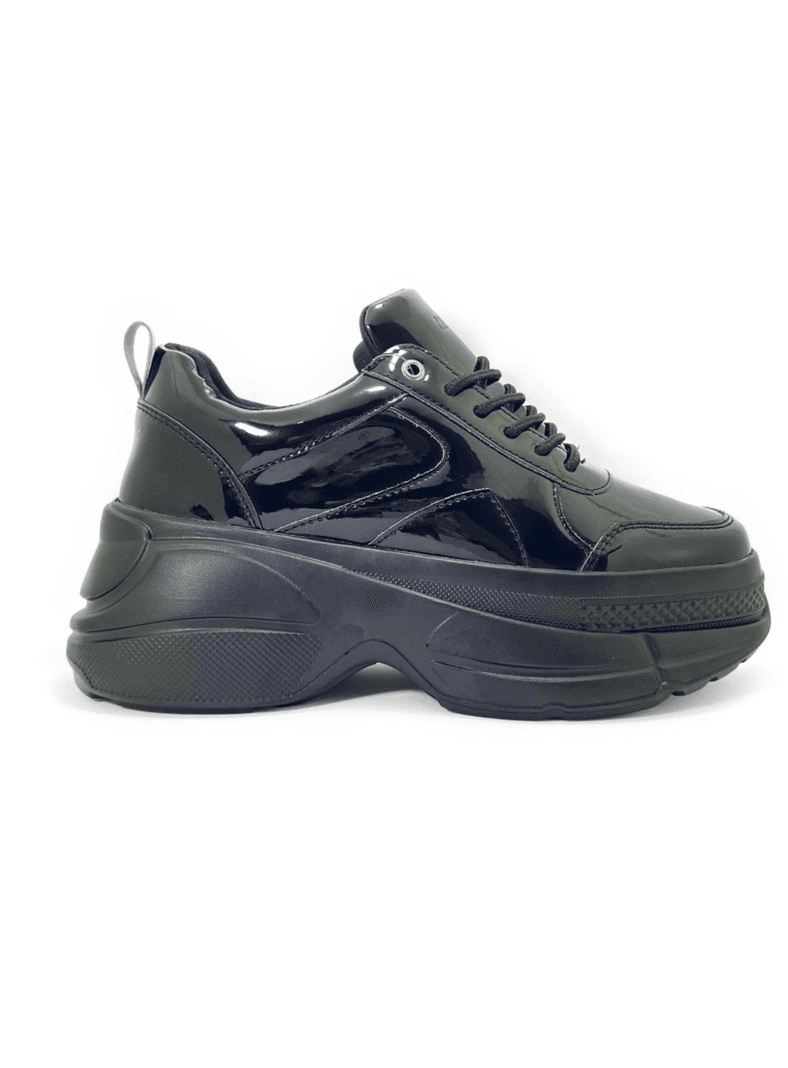Zapatilla Plataforma Negro Charol Lula MININAS 36