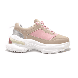 Zapatilla Lucia Beige Rosa - MININAS Crema 36
