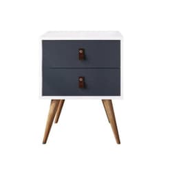 Velador 2 Niveles Woodline Azul Petroleo