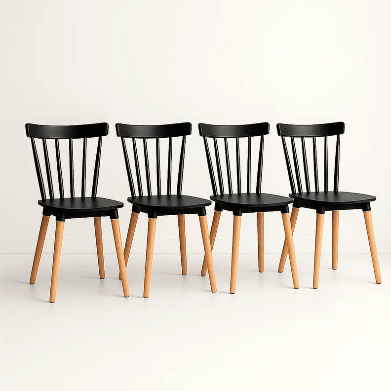 Pack 4 Sillas Windsor Negra Negro