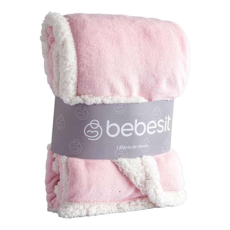 Manta Sherpa Bebe Hipoalergenica 91*127 cm Rosa Bebesit Rosado