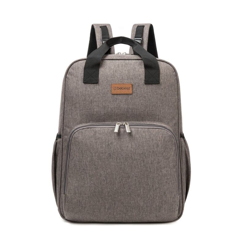Mochila Maternal 3 En 1 Panalera Cuna Y Mudador Portatil Gris Bebesit