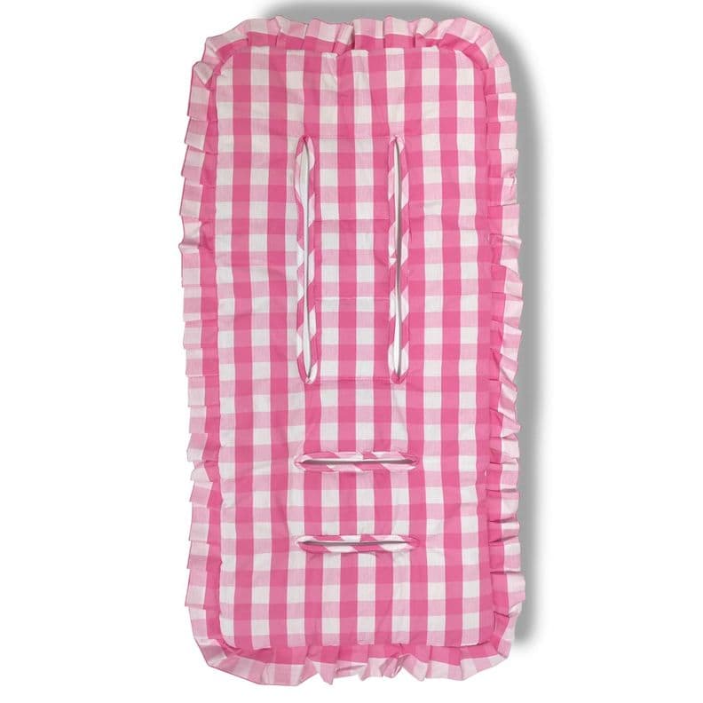 Cojin Universal Coche Paseo Diseno Cuadros Rosado 40 x 80 cm