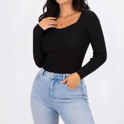 Sweater invierno colores crop mujer Negro S-M