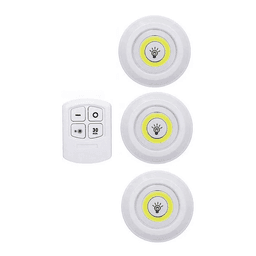 Set 3 Luces Led Inalambricas Control Remoto 22192