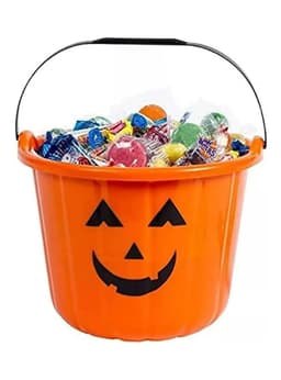 Cubo Calabaza Grande Dulces Halloween Balde Dulce O Truco