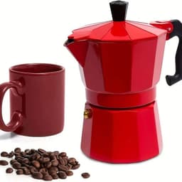 Cafetera Italiana 6 Tazas Cafe Moka Express 6 Tazas Rojo