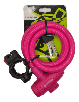 Candado Para Bicicleta Moto Traba Cadena Seguridad Multiuso Rosado