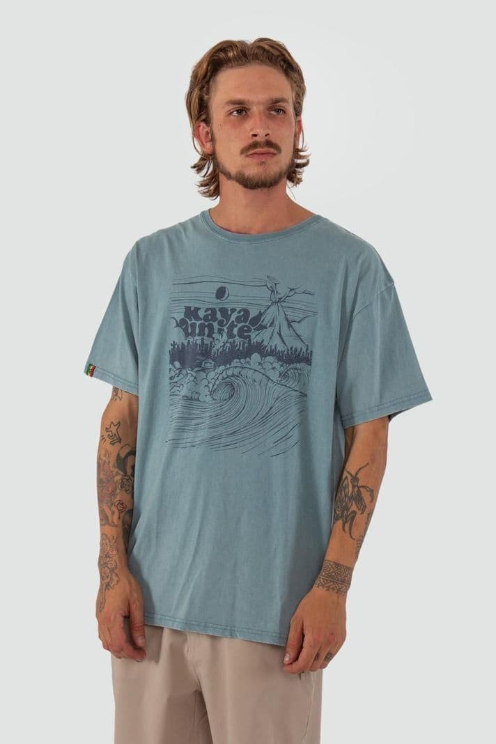 Polera Hombre Wave Teal Turquesa XXL