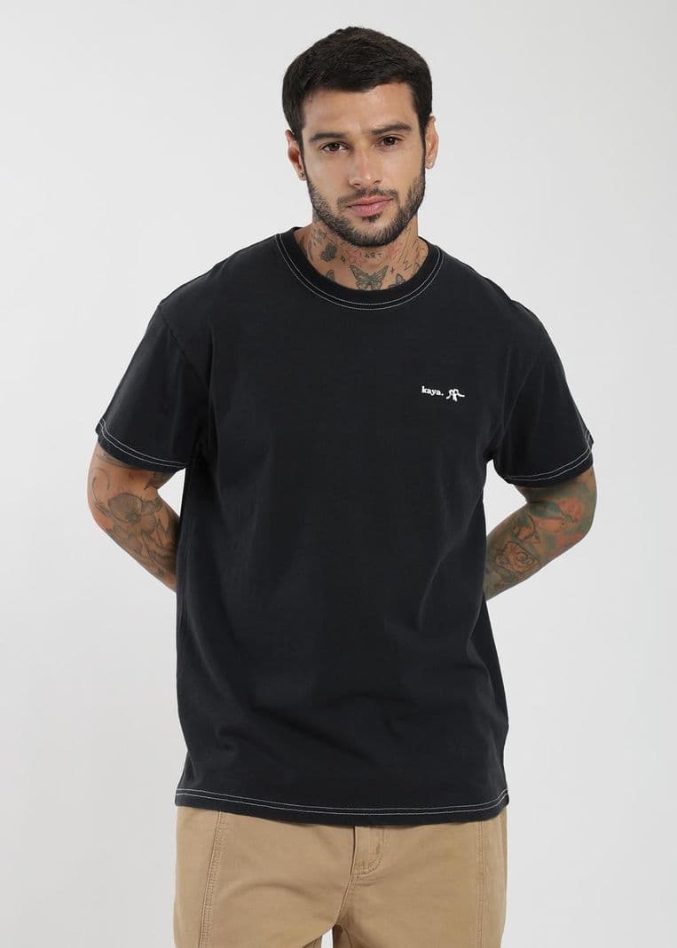 Polera Clasica Daily Stitch Hombre Negro S
