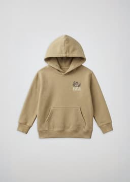 Poleron Hoodie Algodon Print Ninos Beige 3-4 anos