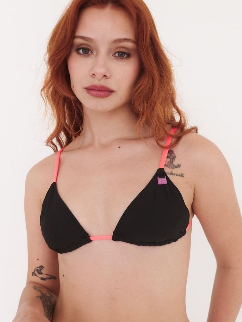 Top de Bikini Daikiri Mujer Triangulo Basico Negro Filtro UV50+ L