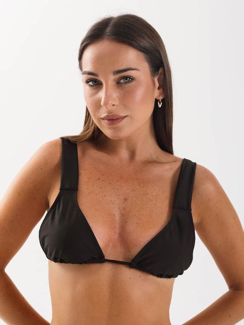 Top de Bikini Daikiri Mujer Triangulo Ancho Negro Filtro UV50+ L