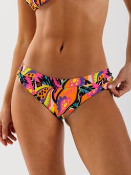 Bottom de Bikini Daikiri Mujer Calzon Sin Costuras Flores Negro Fluor Filtro UV50+ M