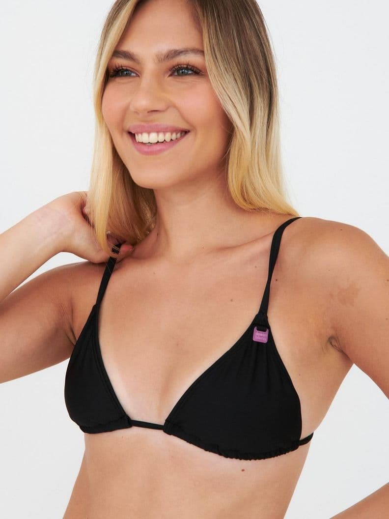 Top de Bikini Daikiri Mujer Triangulo Basico Negro Filtro UV50+ L