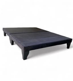 Base de Cama Europea 2 Plazas Felpa Negro