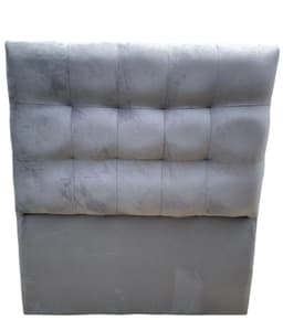 Respaldo De Cama 1 Plaza Valencia Felpa Gris