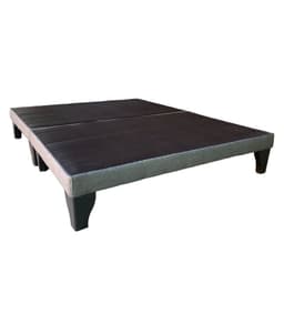 Base de Cama Europea 2 Plazas Tela Gris Oscuro