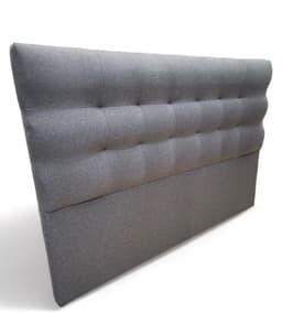 Respaldo De Cama 2 Plazas Valencia Tela Gris Oscuro