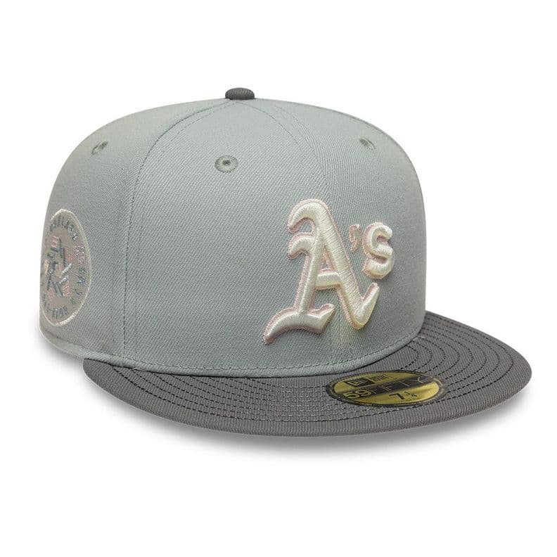 Gorra 59Fifty MLB Oakland Athletics Sakuranagashi Gris - 14952259 7 3/4