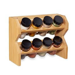 Especiero Condimentos de Madera 8 Frascos Vidrio Simplit Cafe