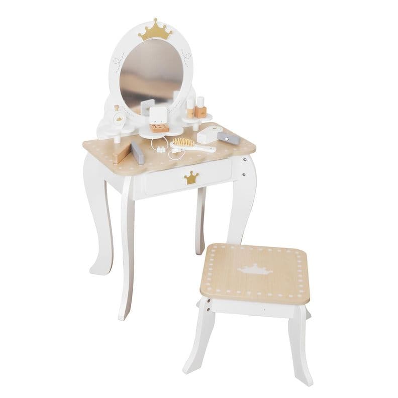 Tocador Infantil Para Ninas Espejo Maquillaje Madera Bandu Blanco