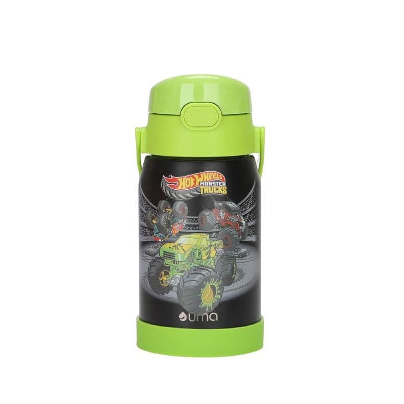 Botella Termica Ninos Hot Wheels Trucks 450ml Acero Inox UMA Verde