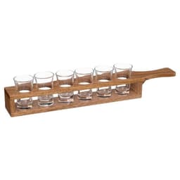 Set de 6 Vasos de Chupito con Soporte de Madera Secret de Gourmet Cafe