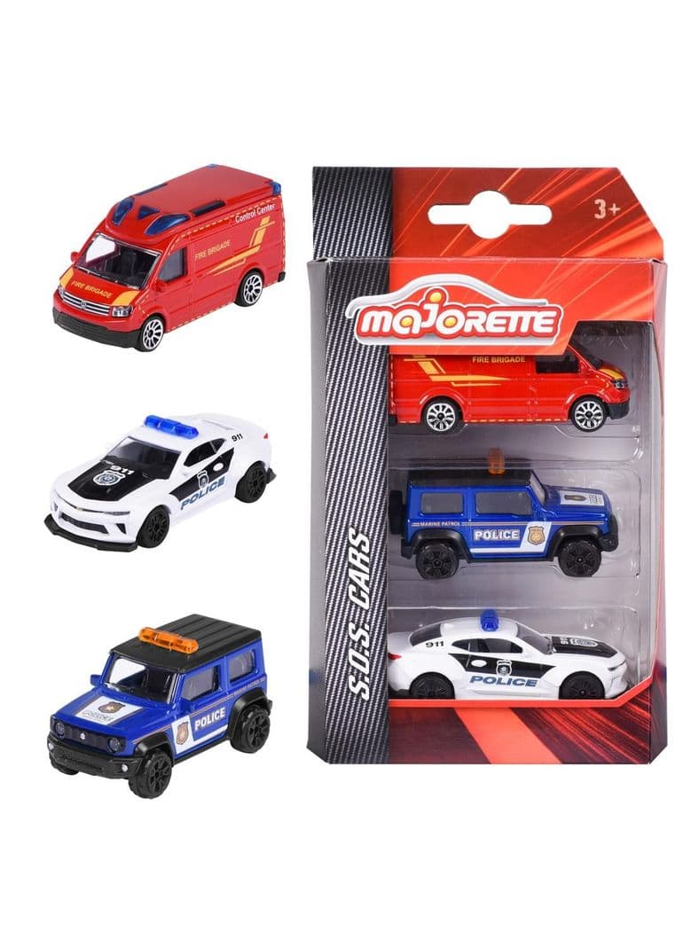Set 3 Pieces Autos Coleccion Majorette S.O.S