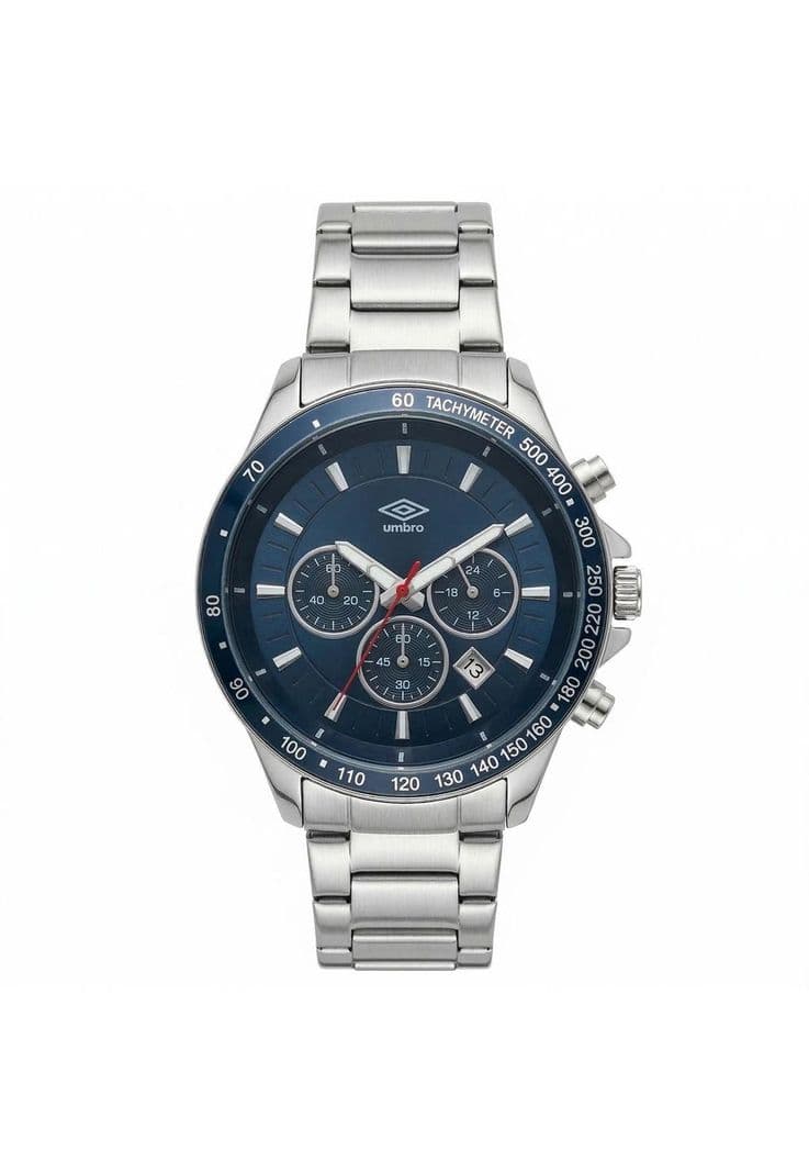 Reloj Analogo Hombre Umbro Plus Plateado UMBP-1500-156