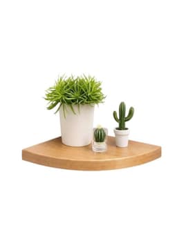 Repisa Esquinera Flotante Decorativa Madera Clara 45cm