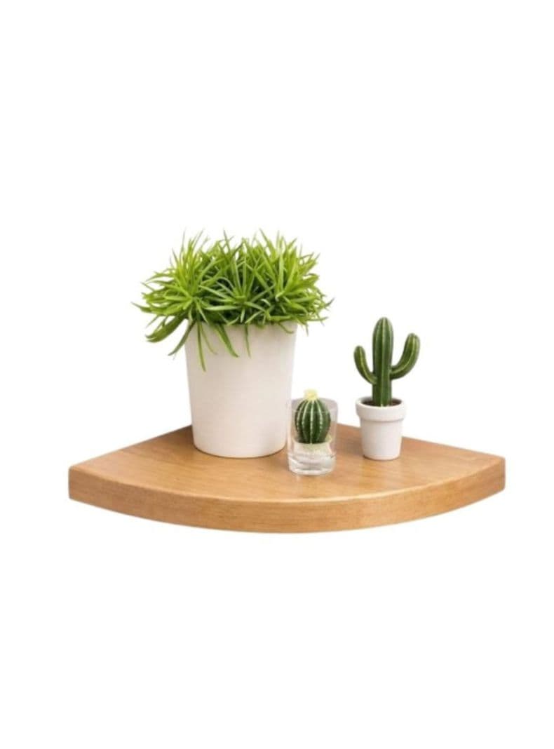 Repisa Esquinera Flotante Decorativa Madera Clara 45cm