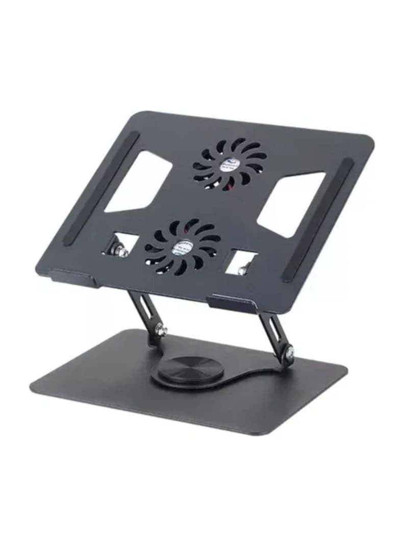Soporte Aluminio Cooler Para Notebook 360 Negro