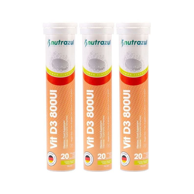 Vitamina D3 - 800 UI - Vit D3- Pack 3 Unidades. Naranjo