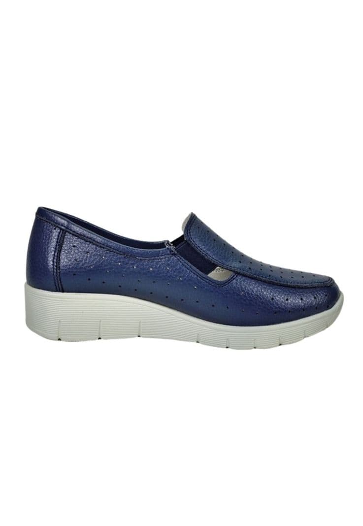 Mocasin Cuero Aranna Azul 35