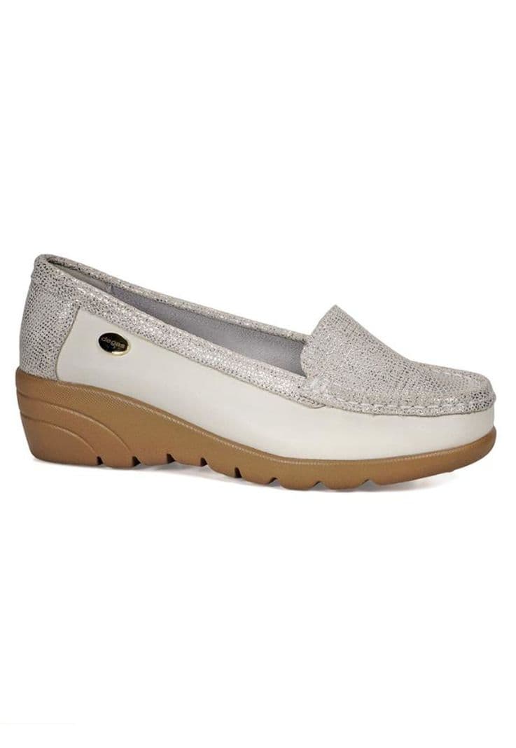 Mocasin Cuero Eliette Bone Beige 36