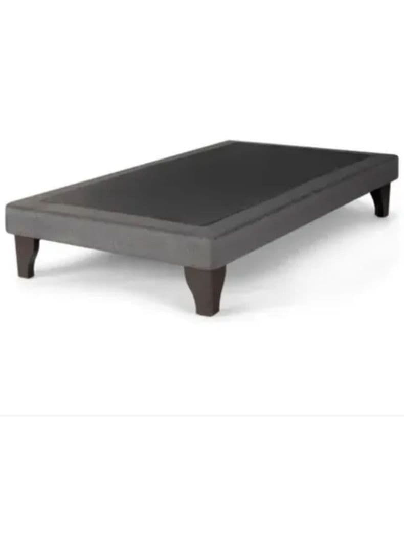 Base Cama Europea Gris Grafito Lino 1.5 Plaza 105X190 Gris Oscuro