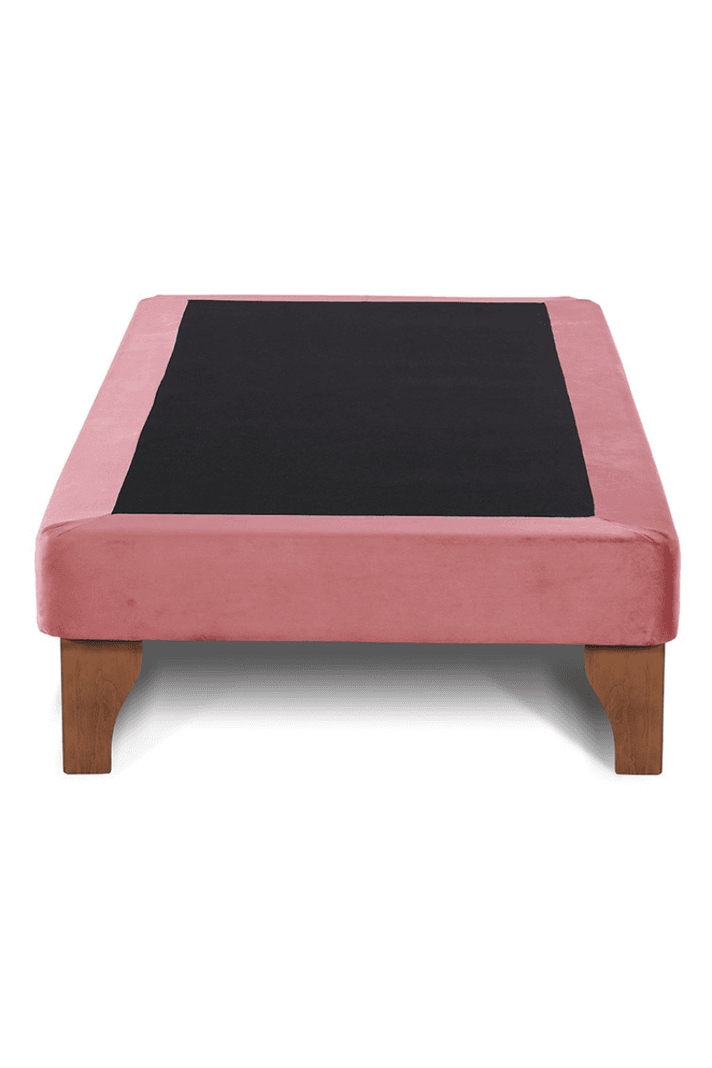 Base Cama Europea Palo Rosa Felpa 1.5 Plaza 105X200
