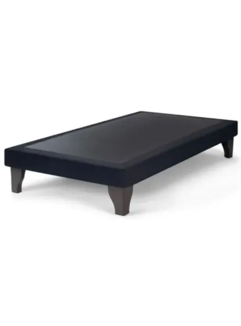 Base Cama Europea Negro Felpa 1 Plaza 90X200