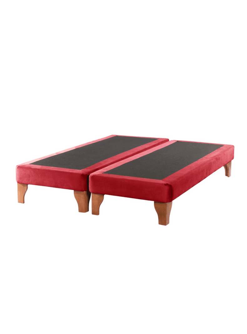 Base de Cama Europea 2 Plazas 150X190 Rojo Felpa