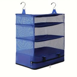 Organizador De Equipaje Colgante | Estante Plegable Maleta Azul