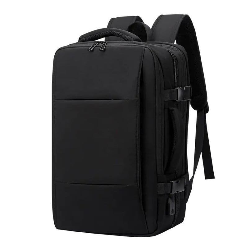 Mochila Viral Avion USB Expandible de 22 a 37L Viajeros Negro