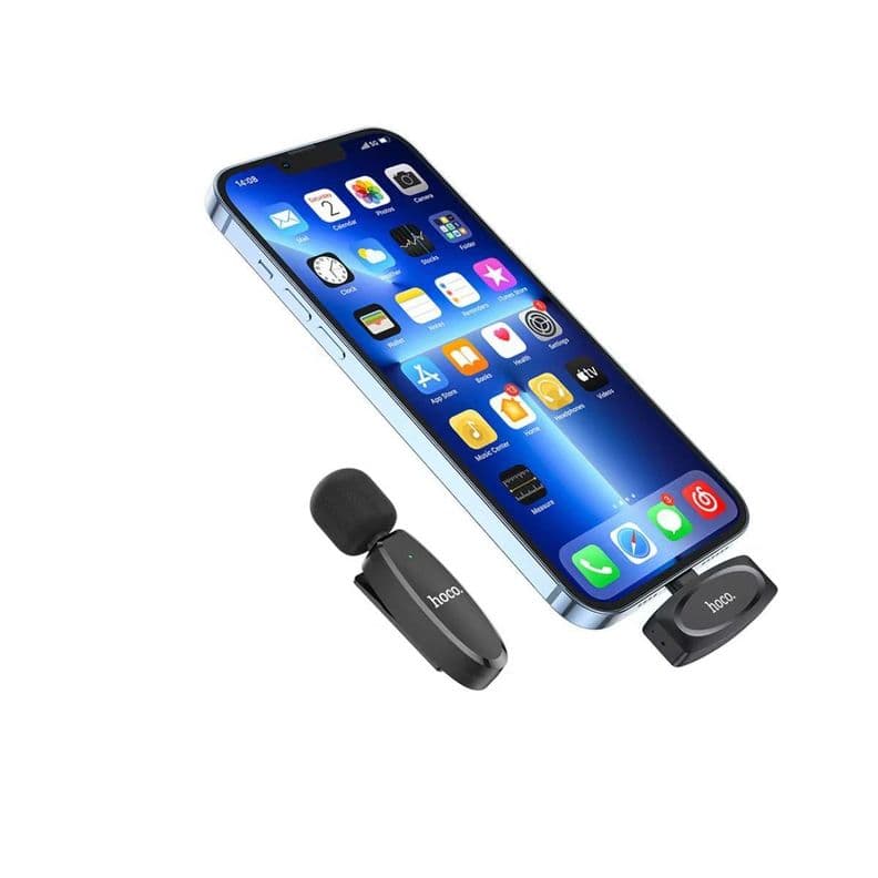 MICROFONO LAVALIER PARA IPHONE INALAMBRICO NEGRO